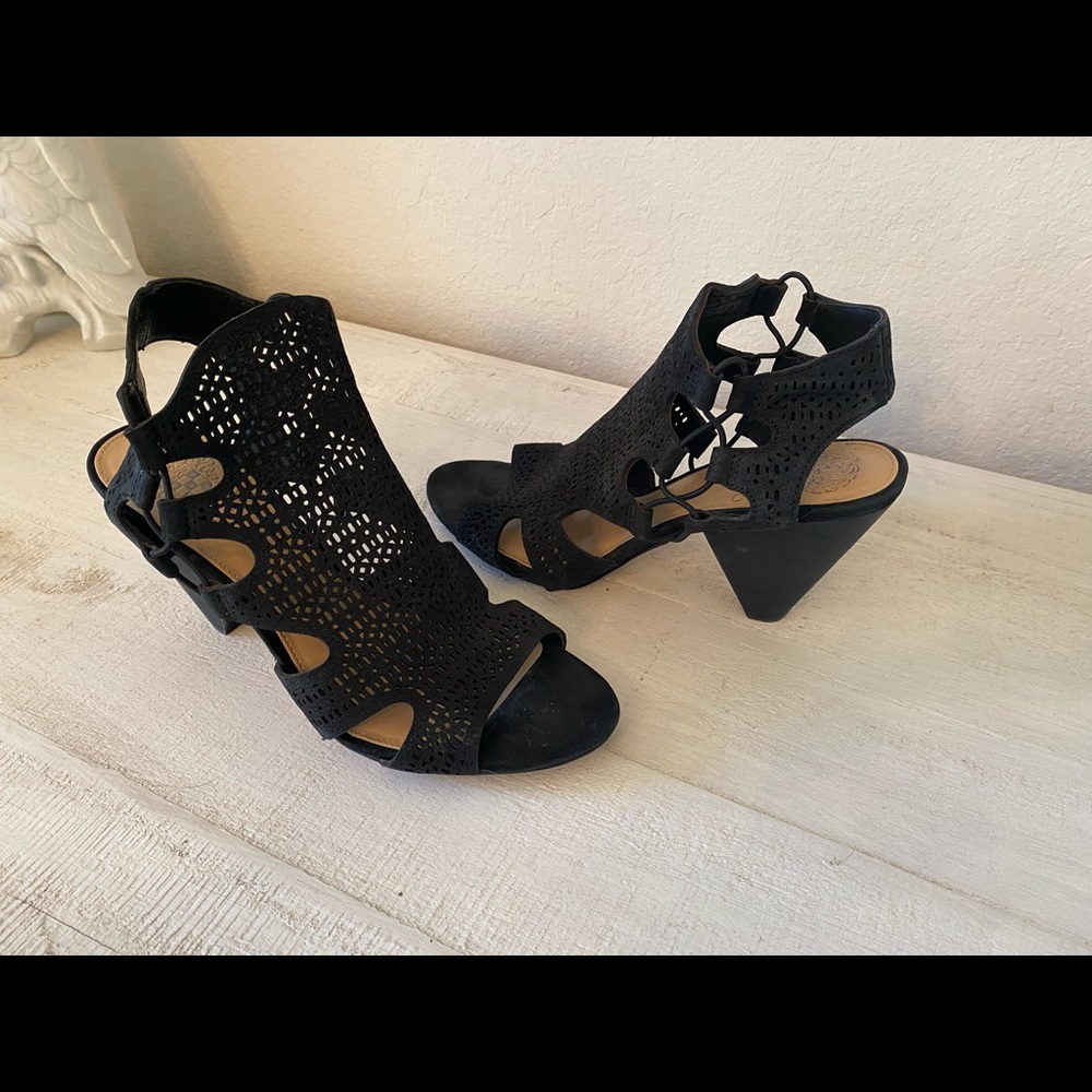 Vince Camuto Leather Mesh Heels